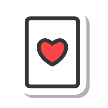 Eğlence ile ilgili basit tek öge simgesi iskambil yüreği oynuyor