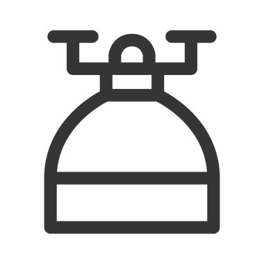 Kamp bağlantılı tek öge ikon gaz sobası