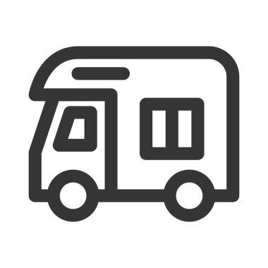 Kamp ile ilgili tek parça simge karavanı