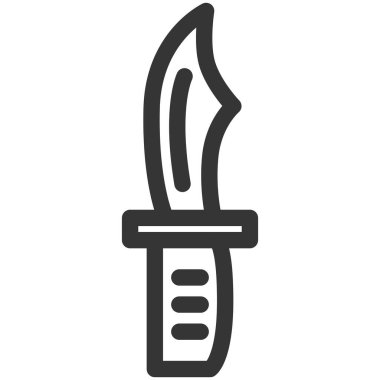 Kamp bağlantılı tek öge ikon hayatta kalma bıçağı