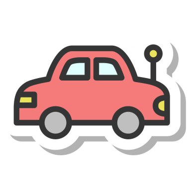 Basit bebek ürünleri ile ilgili tek öge simge araç oyuncağı