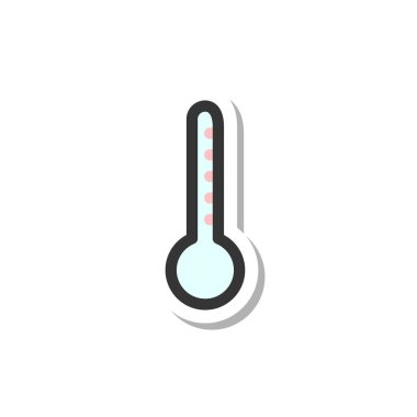 Tıbbi bağlantılı tek öge simgesi termometresi