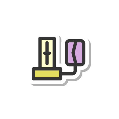 Tıbbi bağlantılı tek öge simgesi kan basıncı monitörü