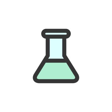 Tıbbi bağlantılı tek öge simgesi Erlenmeyer matarası