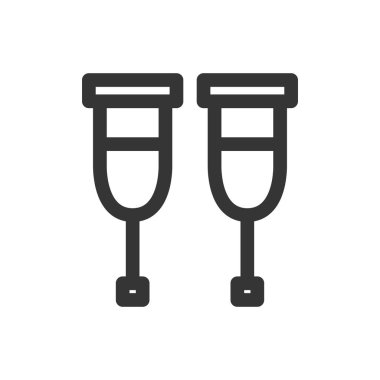 Tıbbi bağlantılı tek öge koltuk değnekleri