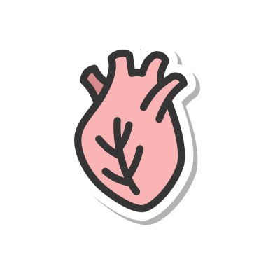 Tıbbi bağlantılı tek öge simgesi kalp