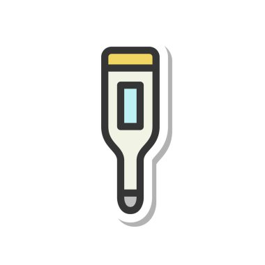 Tıbbi bağlantılı tek öge simgesi elektronik termometre