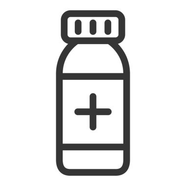 Tıbbi bağlantılı tek öge simgesi şişesi