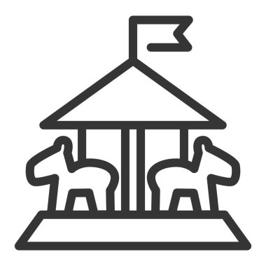 Eğlence parkı tek simge atlıkarınca