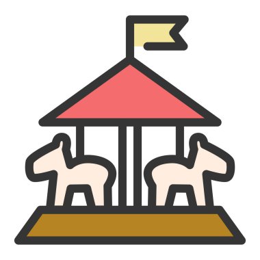 Eğlence parkı tek simge atlıkarınca