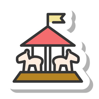 Eğlence parkı tek simge atlıkarınca