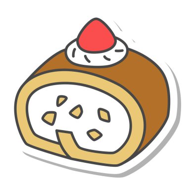 Şekerlemeler tek simge resimli çilekli pasta