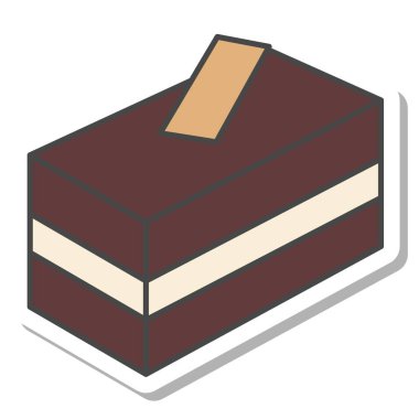 Şekerler tek parça simge resimli çikolatalı pasta