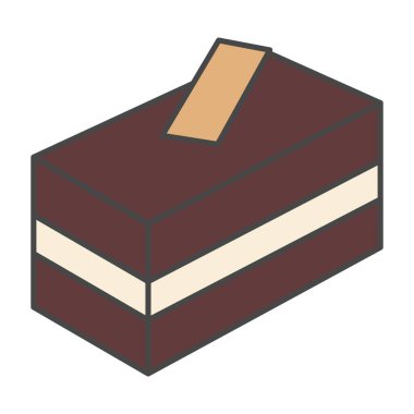 Şekerler tek parça simge resimli çikolatalı pasta