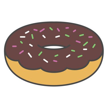 Tek öge simge illüstrasyon donutlarını tatlandırır