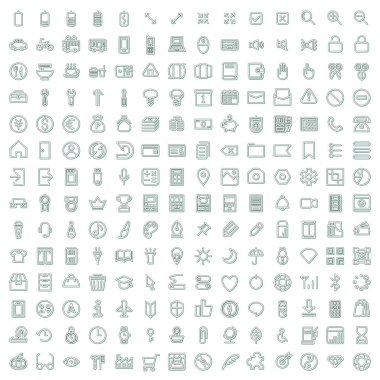 Renk gölgesi mini iş simgesi seti