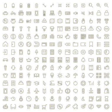 Renk gölgesi mini iş simgesi seti