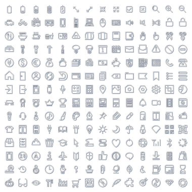 Renk gölgesi mini iş simgesi seti