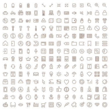 Renk gölgesi mini iş simgesi seti