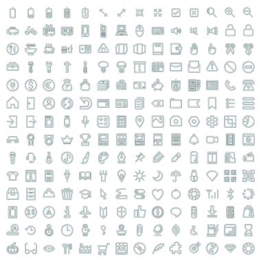 Renk gölgesi mini iş simgesi seti