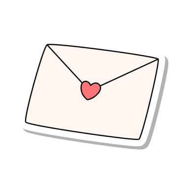 Sevgililer Günü illüstrasyon aşk mektubu