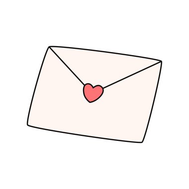 Sevgililer Günü illüstrasyon aşk mektubu