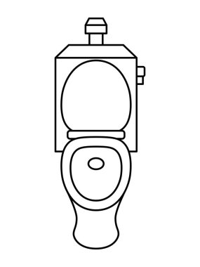 Batı tarzı bir tuvaletin çizgi çizimi