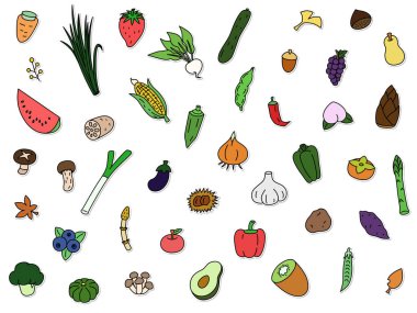 Çıkartma biçimi sebze duvar kağıdı çizimi