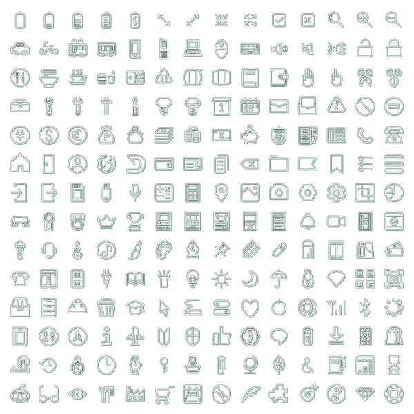 Renk gölgesi mini iş simgesi seti