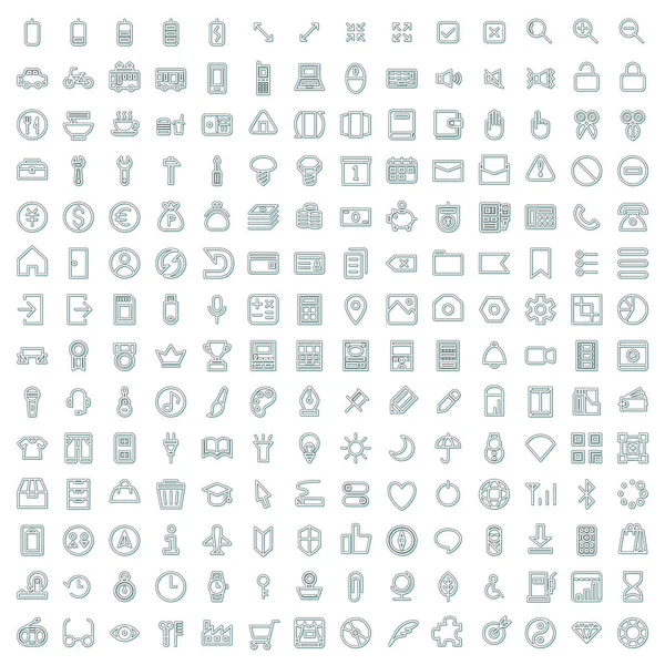 Renk gölgesi mini iş simgesi seti