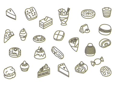 Renk gölgesi şekerlemeleri duvar kağıdı resimleme simgesi seti