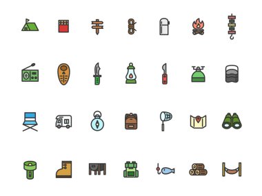 Renk kampı basit resim simgesi seti