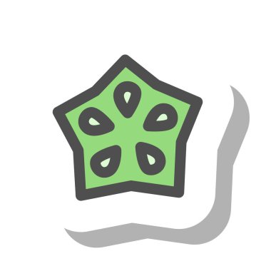 Basit sebze tek öge simgesi bamya kesiti