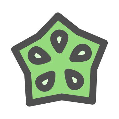 Basit sebze tek öge simgesi bamya kesiti