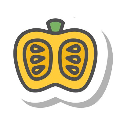 Basit sebze simgesi balkabağı kesiti