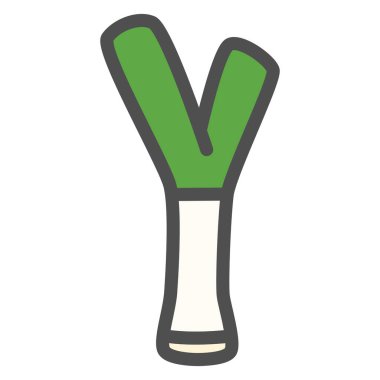 Basit sebze tek öge simgesi yeşil soğan