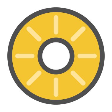 Basit meyve tek simgesi ananas kesiti