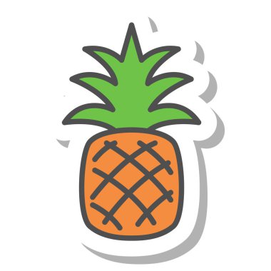 Basit meyve tek simgesi ananas