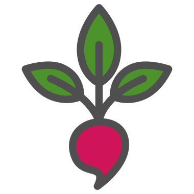 Basit sebze tek öge simgesi turp