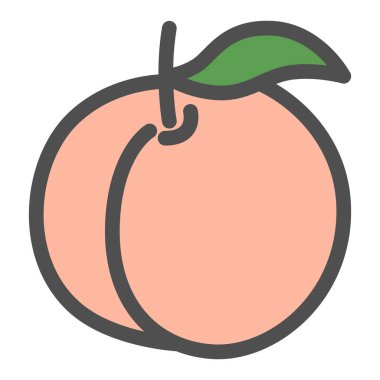 Basit meyve tek simgesi şeftalisi