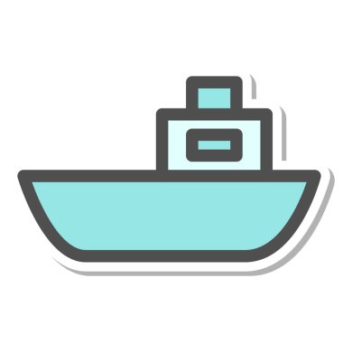 Basit araç tek öge simgesi balıkçı teknesi