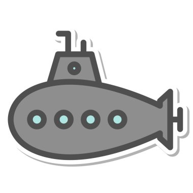 Basit araç simgesi tek parça denizaltı