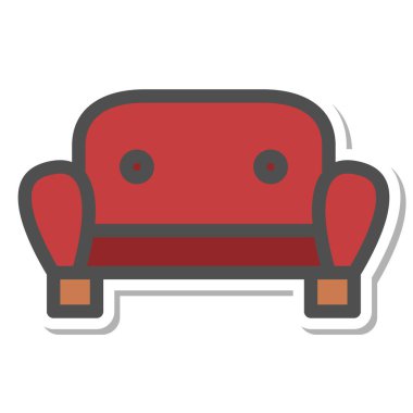 Basit iç mekan ürünleri tek simge kanepesi