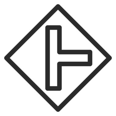 Basit bir işaretin tek bir çizimi. Bir yol kesişim noktası var.