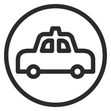 Sadece yetkili araçlar için basit bir tabelanın tek bir çizimi (taksi)