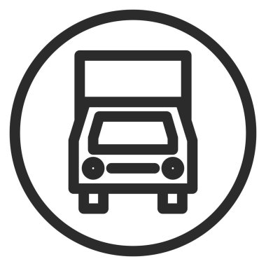 Sadece yetkili araçlar için basit bir işaretin tek bir çizimi