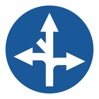 Belirtilen yön dışında herhangi bir yönde ilerlemesi yasaklanan basit bir işaretin tek bir çizimi