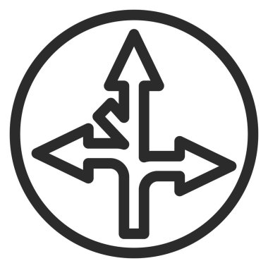 Belirtilen yön dışında herhangi bir yönde ilerlemesi yasaklanan basit bir işaretin tek bir çizimi