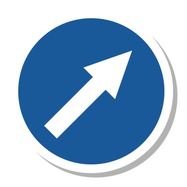 Belirtilen yön dışında herhangi bir yönde ilerlemesi yasaklanan basit bir işaretin tek bir çizimi