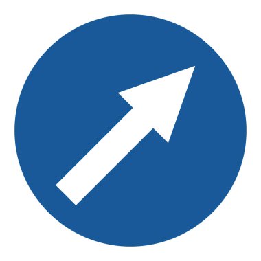 Belirtilen yön dışında herhangi bir yönde ilerlemesi yasaklanan basit bir işaretin tek bir çizimi